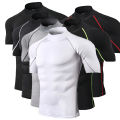 Compression T Shirt Men Bodybuilding Sportswear Short Sleeve Quick Dry Workout Shirts Sport Tops Tee Gym Running T-shirt Men. 