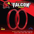 Price per pair of 1.2 and 1.4 rim 17 Falcon wheels, smooth edge, solid, bright, shiny, value for money.. 