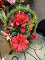 Flower Basket - Grass Textured Wall Hanging - Beautiful Flowers Included. 