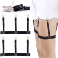Men's Shirt Stays Adjustable Elastic Shirt Tuckers Garters Shirt Holders with Non-Slip Locking Clamps for Police Military-Black. 