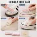 2-piece suede shoe cleaning kit, dry-use shoe cleaning eraser + soft bristle brush, waterless stain remover for nubuck sneakers. 