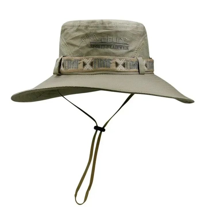 Summer%20Men%20Bucket%20Hat%20Outdoor%20UV%20Protection%20Wide%20Brim%20Panama%20Safari%20Hunting%20Hiking%20Hat%20Mesh%20Fisherman%20Hat%20Beach%20Sunscreen%20Cap%20-%20Image%206