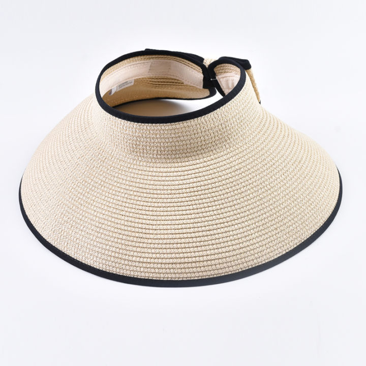 Summer%20Empty%20Top%20Straw%20Hat%20For%20Women%20Foldable%20Wide%20Large%20Brim%20Bowknot%20%20Sun%20Hat%20Travel%20Beach%20UV%20Protection%20Caps%20-%20Image%204