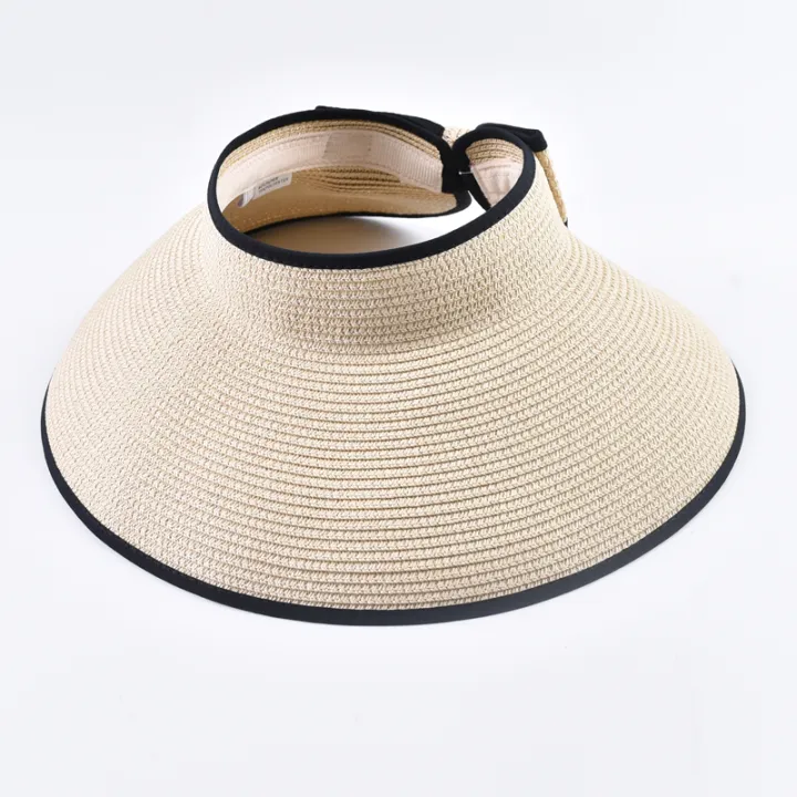 Summer%20Empty%20Top%20Straw%20Hat%20For%20Women%20Foldable%20Wide%20Large%20Brim%20Bowknot%20%20Sun%20Hat%20Travel%20Beach%20UV%20Protection%20Caps%20-%20Image%204