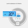 Networkable CO Detector with Digital Display, Detector with Replaceable Battery, TÜV Certified According to EN 50291, CO03D-W, Set of 2. 