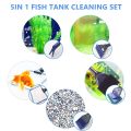 5 In 1 Aquarium Cleaning Tools Aquarium Tank Clean Set Fish Net Gravel Rake Algae Scraper Fork Sponge Brush Glass Cleaner Kohinoor Aquarium. 