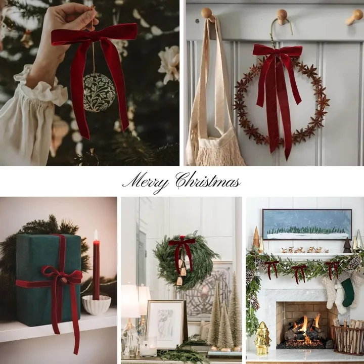 12pcs%20Burgundy%20Velvet%20Bows%20for%20Christmas%20Tree%20Decorations%20Wreath%20Garland%20Velvet%20Bows%20with%20Twist%20Tie%20-%20Image%205