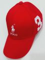 Quality Polo Logo Red Stylish Baseball Cap for Men. 