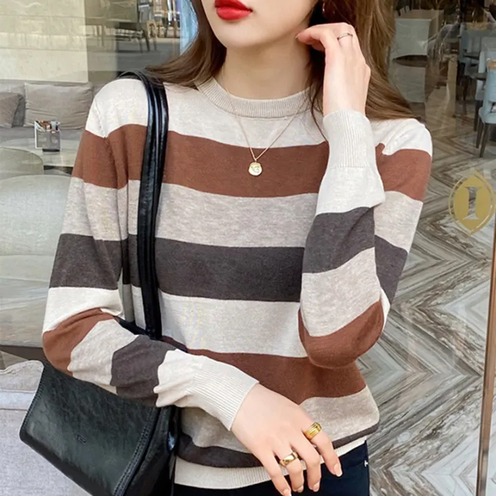 Striped%20Pullover%20Knitted%20Tops%20Women%202025%20Autumn%20New%20Loose%20Casual%20Long%20Sleeve%20O%20Neck%20Thin%20Sweater%20Female%20-%20Image%204
