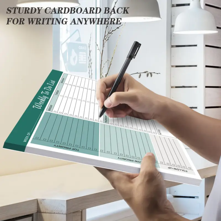 Weekly To Do List Planner Pad – Undated Tear-Off Notepad with ...