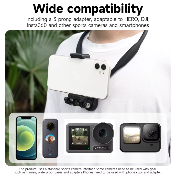 TELESIN%20Neck%20Hold%20Mount%20Chest%20Mount%20for%20GoPro%2013%2012%20Hero%2011%2010%209%208%207%20Insta360%20DJI%20Osmo%20Action%20Silicone%20Action%20Camera%20Accessories%20-%20Image%205