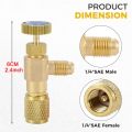 Air Conditioning Refrigerant Safety Valve R410A R22 1/4" 5/16" Refrigeration Charging Safety Liquid Adapter Hand Tool Parts. 