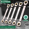 1Pc Double Head Universal Torx Wrench Adjustable Torque 6-27mm Ratchet Spanner for Bicycle Motorcycle Car Repair Tools Hand Tool. 