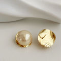 2024 New Light Luxury Simple Elegant Golden Pearl Stud Earrings For Women Fashion Cute Metal Jewelry Party Gifts. 