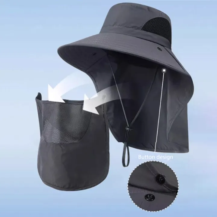 Summer%20Sun%20Hats%20UV%20Protection%20Outdoor%20Hunting%20Fishing%20Cap%20For%20Men%20Women%20Hiking%20Camping%20Visor%20Bucket%20Hat%20Neck%20Flap%20Fisherman%20Hat%20-%20Image%203