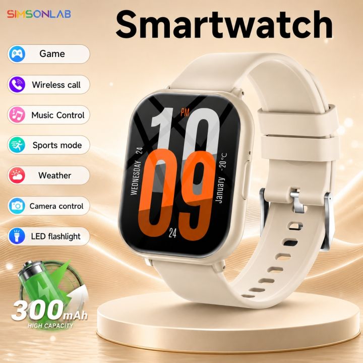 2026 New 300mAh 1.83''Smartwatch for Men Women IP67 Life Waterproof Bluetooth Call Multi-Sport Modes Heart Rate  for Android iOS