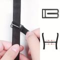 3-Pack Anti-Slip Bra Strap Holders | Adjustable Elastic Clips with Metal Buckles (Black/White/Beige). 