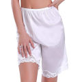 Female Thin Breathable Loose Five Quarter Safety Pants Black and White Color High Waist Lace Edge Anti Glare Shorts. 