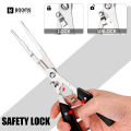 Booms Fishing H06 Multifunctional Locked Pliers 7.8in Stainless Steel Long Hook Remover Line Scissors Crimper Fishing Tools. 