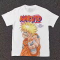 Japanese Anime Naruto Retro Printing Style Diverse 2026 Summer Fashion for Men Women Pure Cotton Street Y2K T-shirt. 