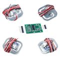 4pcs 50kg Load Cell Half Bridge Strain Gauge Human Body Scale Weight Sensor + 1pcs HX711 Amplifier AD Module for Arduino. 