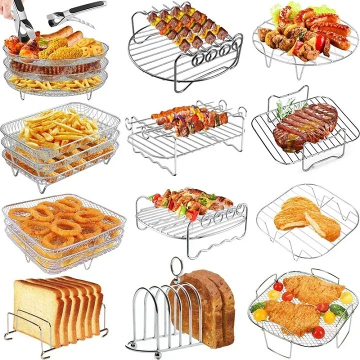 Multi-layer Detachable Grill Rack Air Fryer Baking Rack Square/Round ...