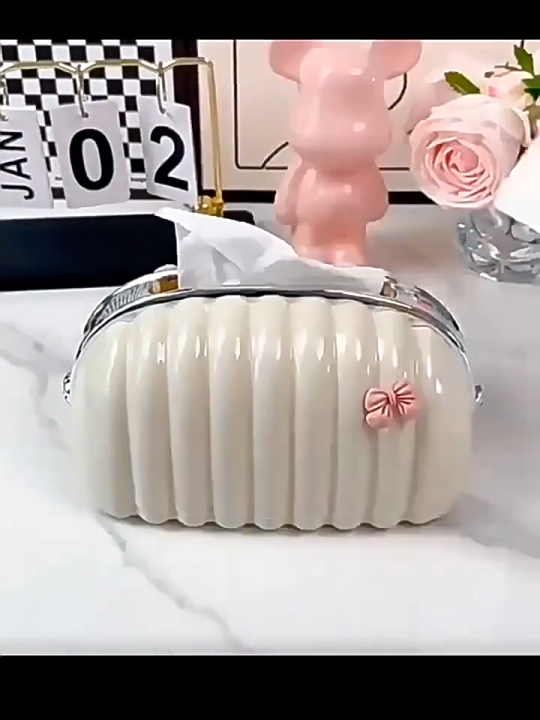 Luxury Tissue Box Desktop Organizer Shell Tissue Box Tissue Boxes For Home and Office Tissue Paper Holder