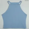 Halter Tight Top Trending Korean Tight Top Green And Blue Colour Casual Tees Unique Styling Crop Top Small Size Top. 