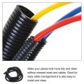 3Meters Black Wire Conduit Convoluted Tubing Wire Threading Plastic Sleeve Flexible Split Loom Wire Cover Cable Wrap Protector. 