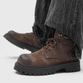 Men's 2025 New Autumn Mid-Top Derby Boots, Retro Thick-Soled Elevated Casual Shoes. 