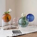 Mini Round Flower Vase Hydroponic Container Micro Landscape Glass Ecological Bottle Borosilicate Glass Bottle With Home Decorate.