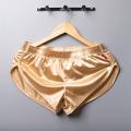 Mens Pajamas Boxer Shorts Smooth Silk Underwear Men Sleep Bottoms Homewear Lounge Shorts Male Panties Boxers.