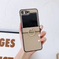 Litchi Patterned Leather Phone Case for   Z Flip 7 6 5 4 3 Flip6 Flip5 Flip4 Flip7 5G Ring Holder Shockproof Cover. 