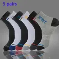 5/10 Pairs Breathable Cotton Sports Stockings Men Bamboo Fiber Autumn Winter Men Socks Sweat Absorption Deodorant Business Sox. 