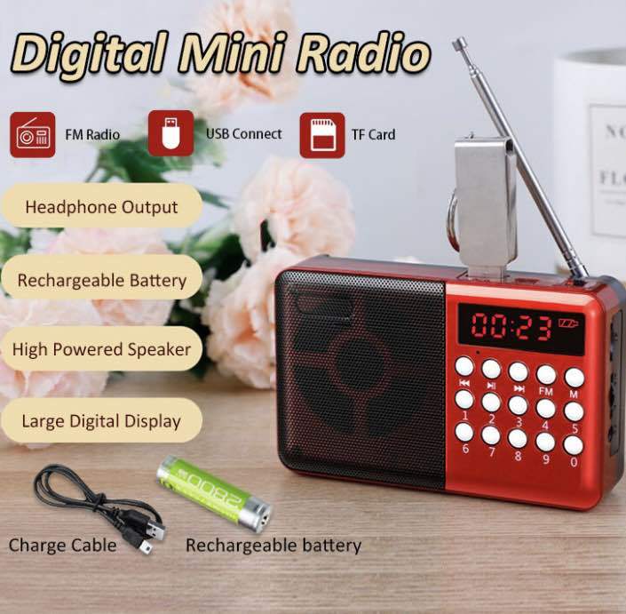 YUEGAN%20YG%20011U%20Mini%20Portable%20Radio%20Handheld%20Digital%20FM%20USB%20TF%20MP3%20Player%20AUX%20Speaker%20Rechargeable%20FM%20Radio%20-%20Image%202