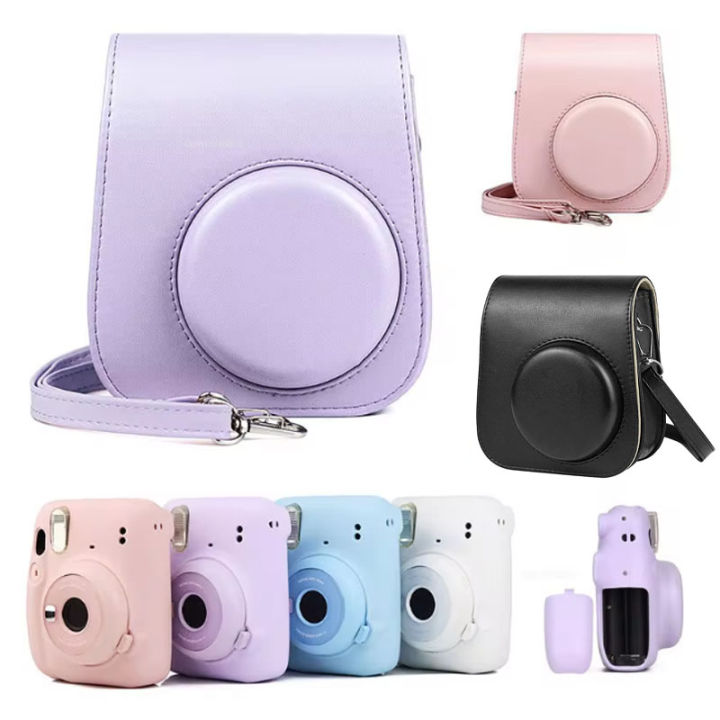 For%20%20Film%20Camera%20Bag%20for%20Instax%20Mini%2011%209%208%20Camera%20Case%20PU%20Leather%20Soft%20Silicone%20Cover%20Bag%20with%20Shoulder%20Strap%20-%20Image%202