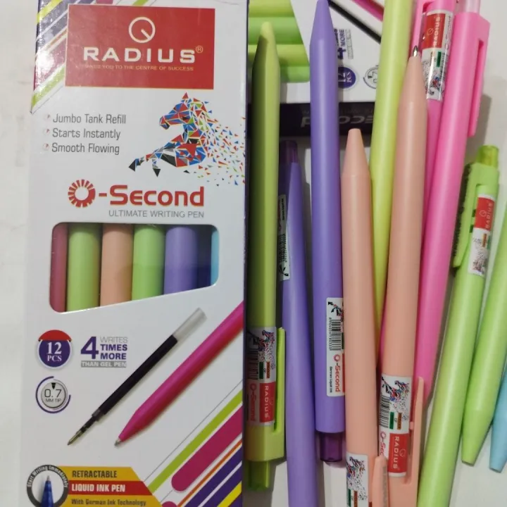Radius%20Colorful%20Ball%20Pen%20Black/%20Blue%20Ink%2012%20Pcs%20Set%20-%20Image%204