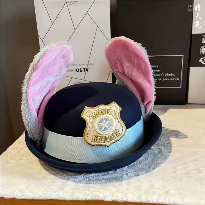 Sheriff%20Hat%20With%20Bendable%20Bunny%20Ear%20Movie%20Cosplay%20Costume%20Accessory%20Halloween%20Costume%20Party%20Anime%20Rabbit%20Police%20Officer%20Headwear%20-%20Image%202