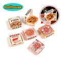 6pcs/set Dollhouse Miniature Pizza Or Packing Box Model Kitchen Food Decor Toy Doll House Accessories. 