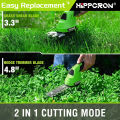 HIPPCRON 2 in 1 Portable Hedge Trimmer Cordless Handheld Mower Home Garden Rechargeable Mower An  for Husband and Father. 