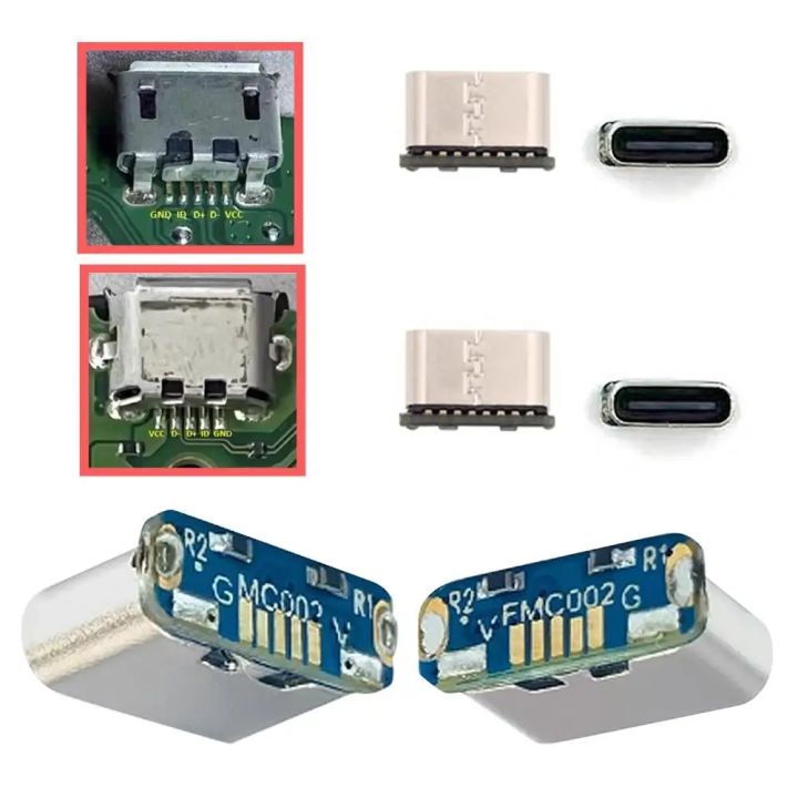5pcs MicroUSB to Type-C adapter Board Supports Reversible Type-C Charging & USB 2.0 Data Transfer Converter Connector DIY