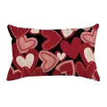 2025 1pcs Valentine'S Day Cartoon Pillow Cover Valentine'S Day Heart Striped Wedding Cushion Cover Sofa Decoration 50x30cm. 