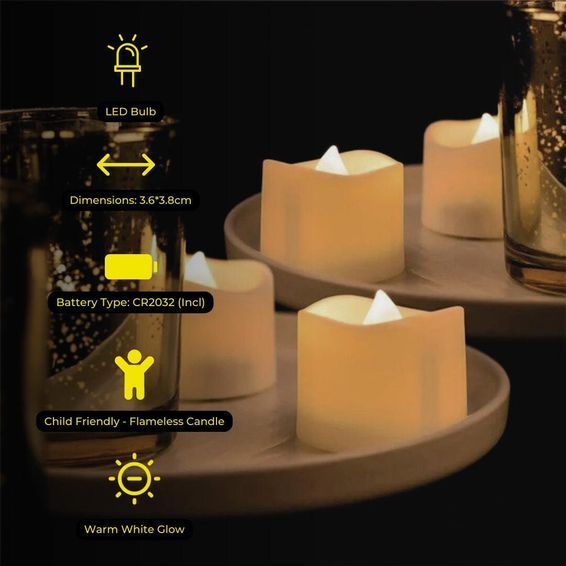imported Litehouse LED Flameless Tea Light Candle Set - 6 pack