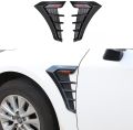 Car Styling Decorative Black Silver Side Vents Air Flow Cover Trim Universal Side Décor(glossy black). 