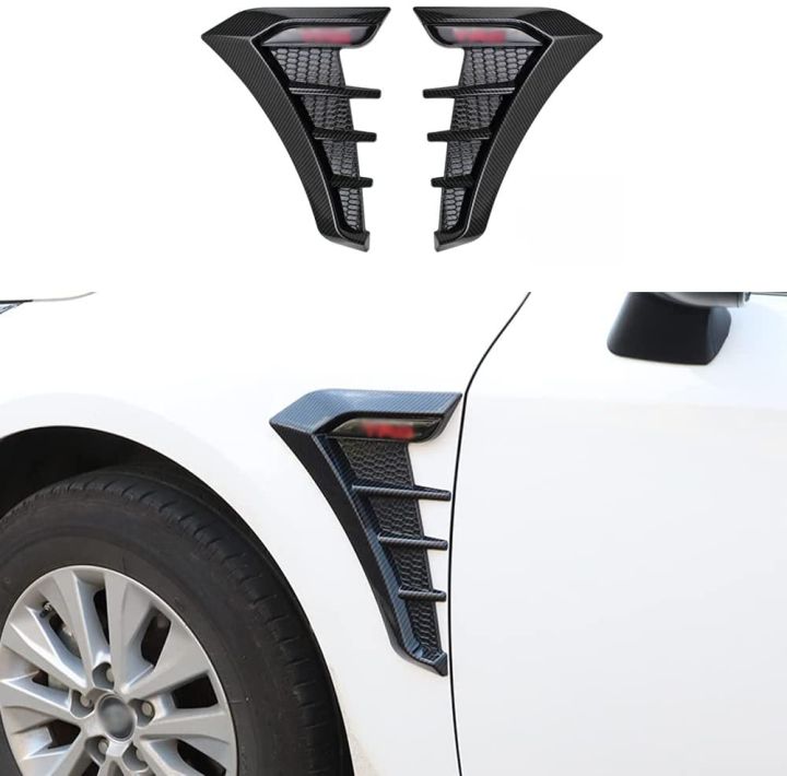 Car Styling Decorative Black Silver Side Vents Air Flow Cover Trim Universal Side Décor(glossy black)
