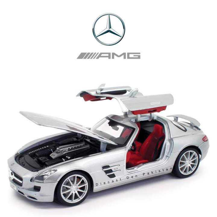 Mercedes Benz SLS AMG Silver 1:18 Die Cast Model Special Edition Car