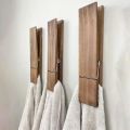 Clothespin Bathroom Towel Holder Wooden Giant Towel Clip Wall Mounted Bathroom Towel Holder Rural Style Large Clothespin Hook. 