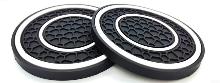 2Pcs%207cm/2.75inch%20Car%20Center%20Console%20Anti%20Slip%20Pad%20Easy%20Clean%20Dustproof%20Coaster%20Pvc%20Double%20Circle%20Honeycomb%20Pattern%20Car%20Interior%20-%20Image%207