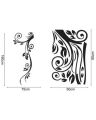 Corner Flower Wall Sticker Black Floral DIY Wall Decor For Living Room. 