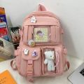 Cute Canvas Backpack for Teenage Girls with Multi Pockets and Waterproof Nylon Material 42cm. 